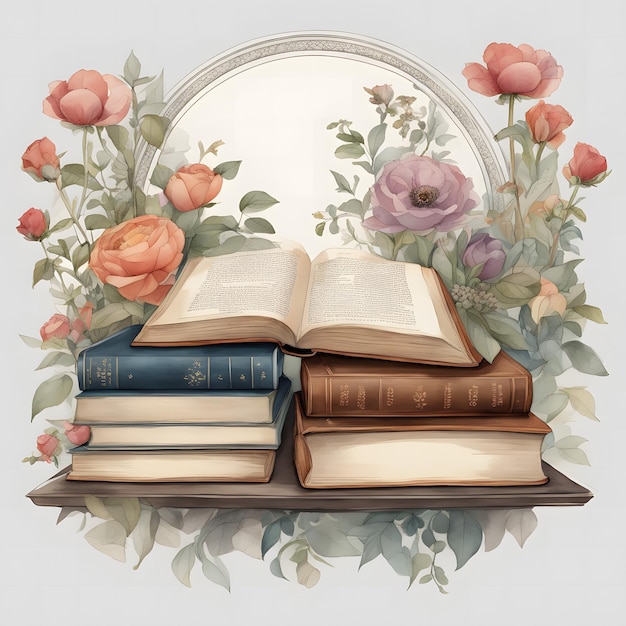 Vintage Books Clipart