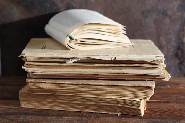 Vintage books on the table