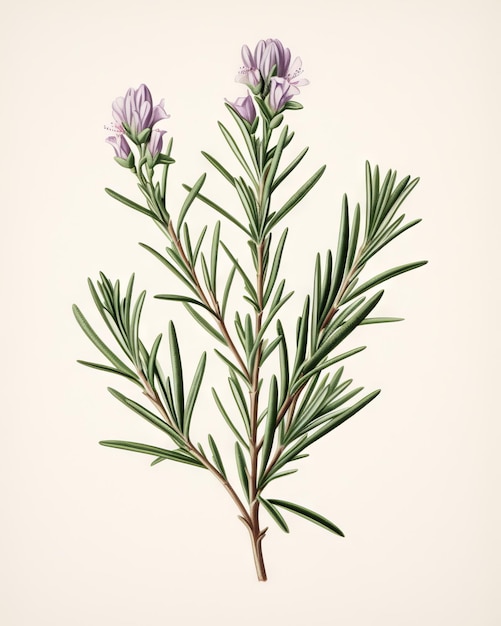 Photo vintage botanical graphical illustration of