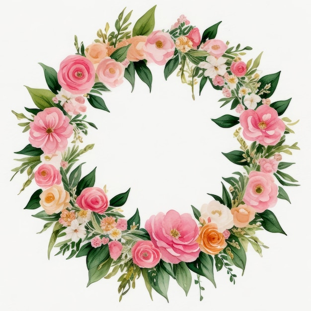 Vintage botanical round border