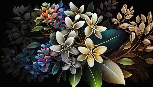 Vintage Botanical Stephanotis Flower Design by Generative AI