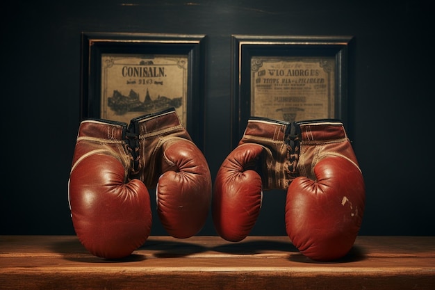 Foto guantoni da boxe d'epoca