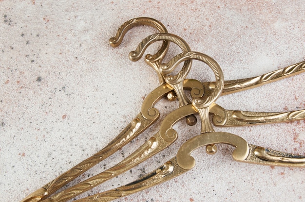 Vintage brass clothes hangers 