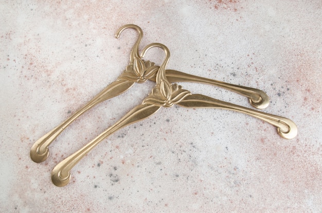 Vintage brass clothes hangers 