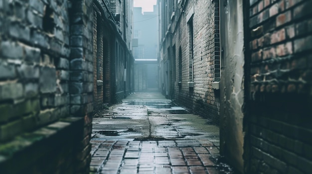 Vintage Brick Alleyway Urban Atmosphere