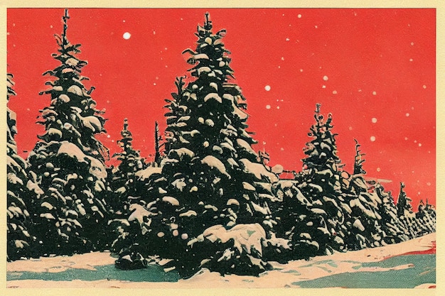 Vintage briefkaart van Kerstmis