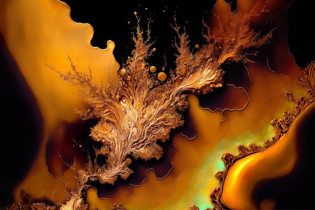 茶色の色合いのビンテージ ブロムゼ抽象液体塗料テクスチャ流体設計背景抽象