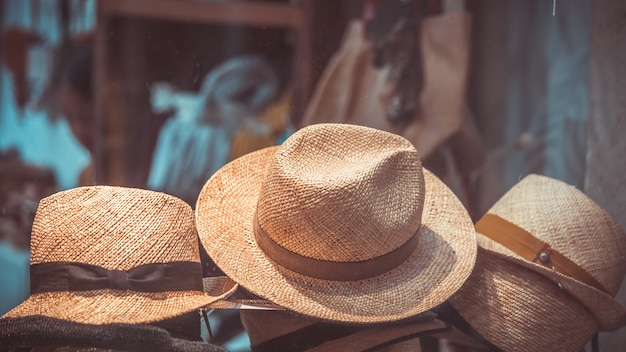 Vintage Brown Weave Hats