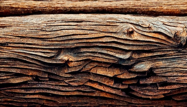 Vintage bruin hout achtergrondstructuur met knopen en houtsnijwerk van bloemmotieven Oude geschilderde houten