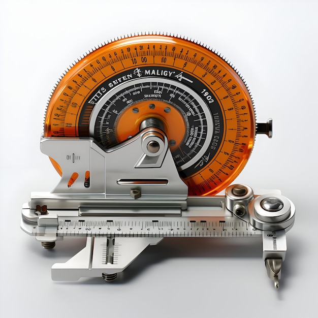 Foto vintage caliper en caliper op witte achtergrond 3d-illustratie