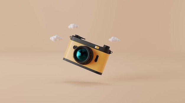 Vintage camera 3d illustration.