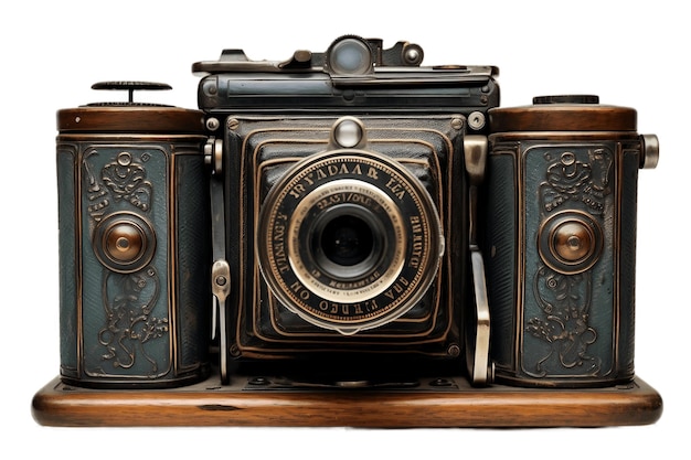 Vintage Camera Box on White Generative By Ai