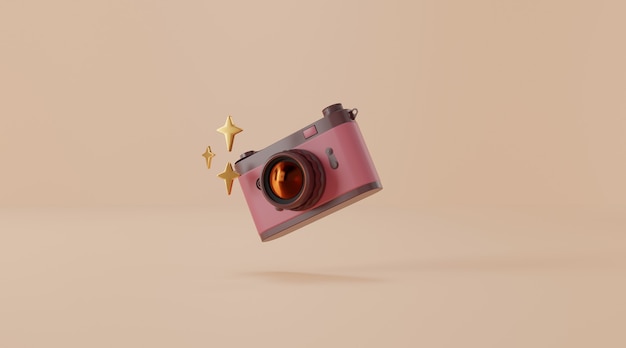 Vintage camera in 3D-weergave