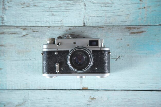 Vintage camera on the table