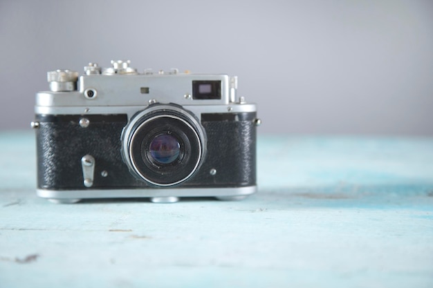 Vintage camera on the table