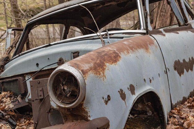 Vintage car on field