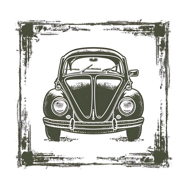 Photo vintage car stamp collection outline art and monochrome frame designs for tshirts clipart design