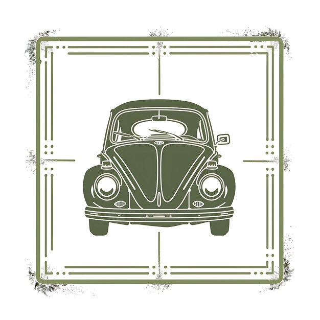 Photo vintage car stamp collection outline art and monochrome frame designs for tshirts clipart design