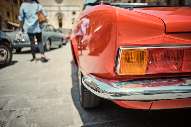 Vintage car on street