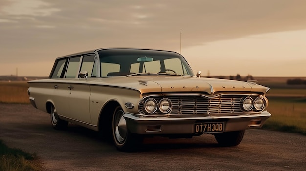 Photo a vintage car with a license plate that says 17799 on it.