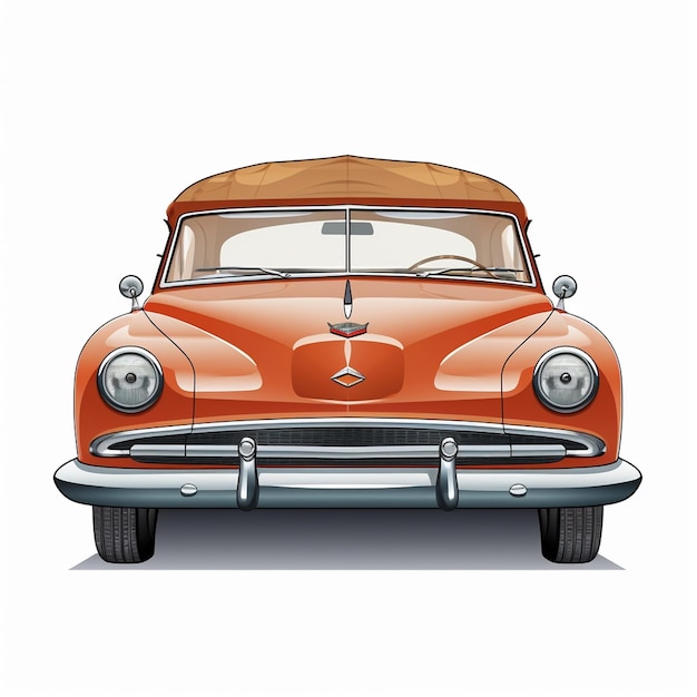 Photo vintage car with white background