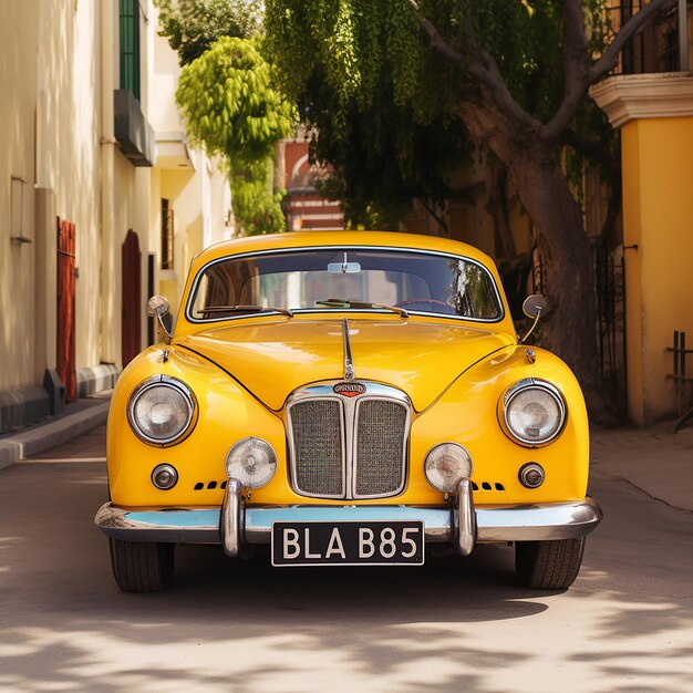 Photo a vintage car with a yellow license plate that says ba 816i