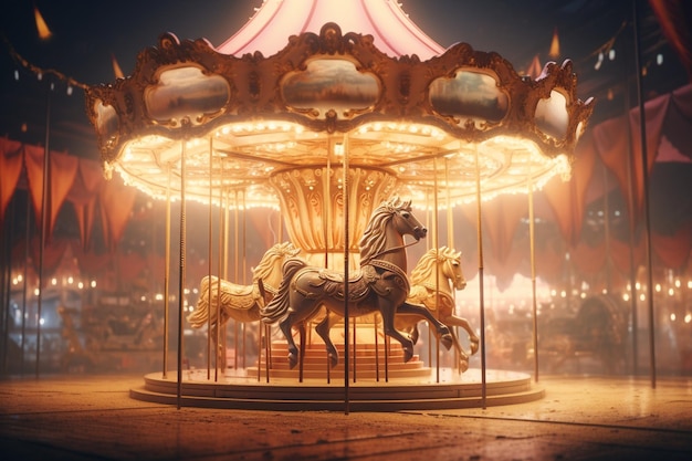Foto vintage carousel versierd met romantische lichten octa 00120 01