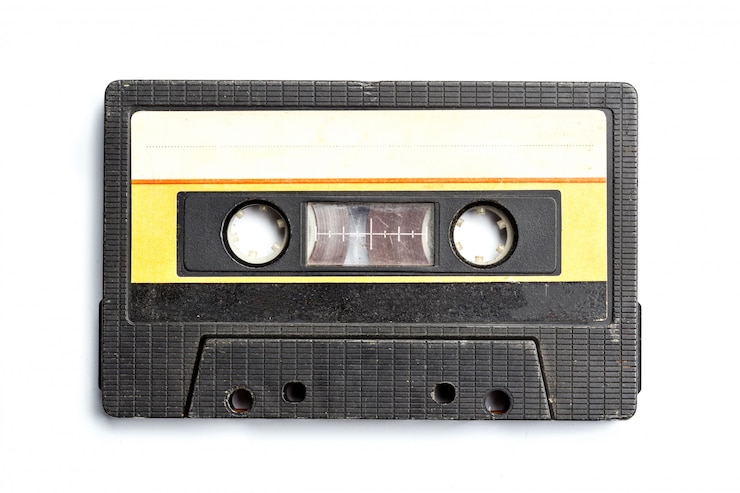 Photo vintage cassette tape isolated white background