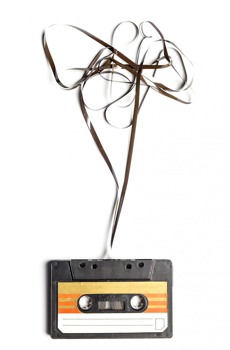 Photo vintage cassette tape isolated