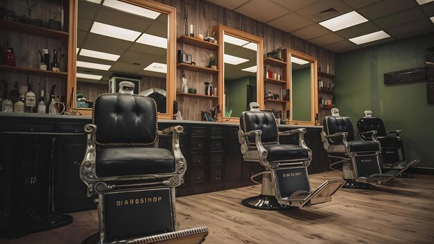 Vintage chairs in barbershop