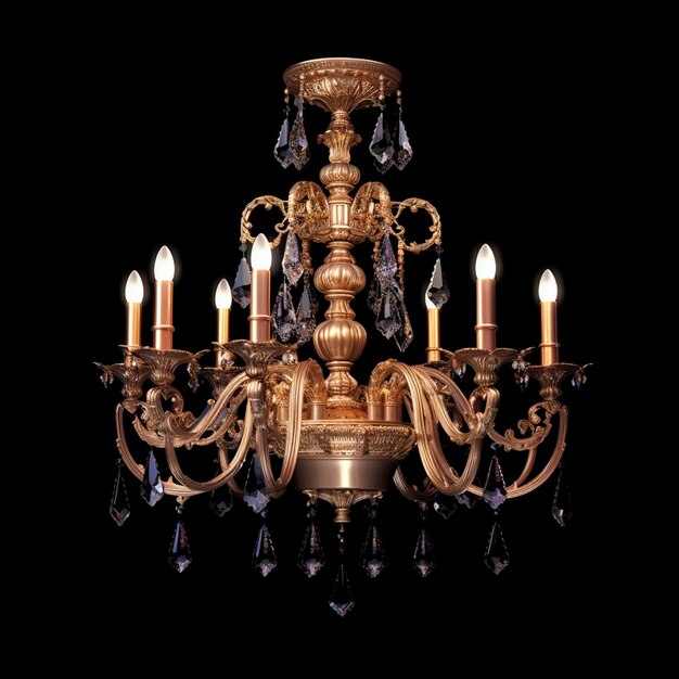 Photo vintage chandelier beautiful color and beautiful crystal jhumar