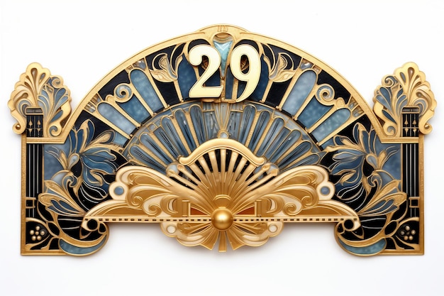 Photo vintage charm in a happy new year design with art deco touch