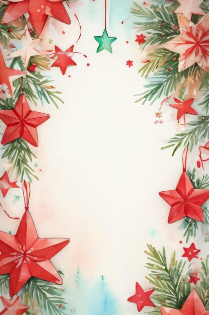 Vintage christmas background with christmas star flowers