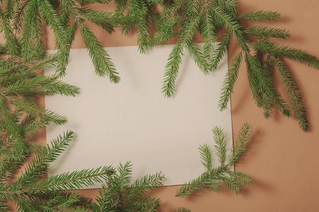 Vintage christmas background with fir branches