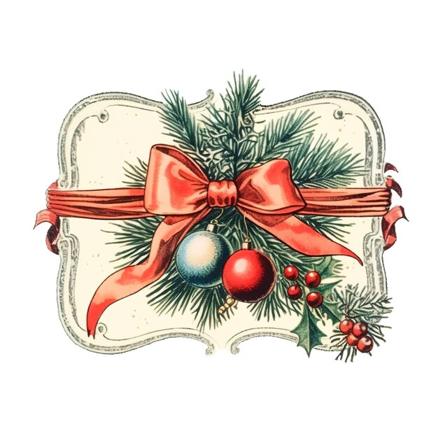 vintage christmas clip art wreath