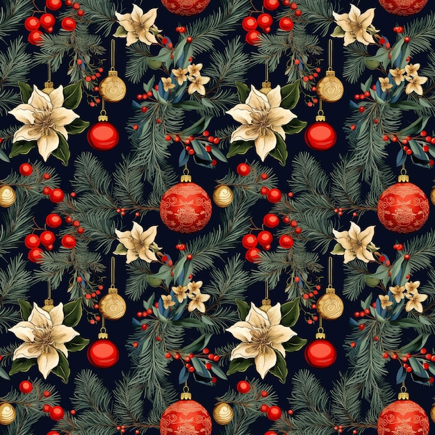 Foto vintage christmas seamless pattern retrò cristmas wrap design carta srapbooking natalizio