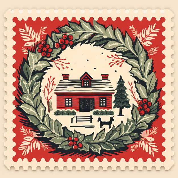 Vintage Christmas stamp