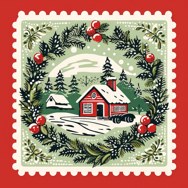 Vintage Christmas stamp