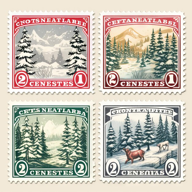 Photo vintage christmas stamp