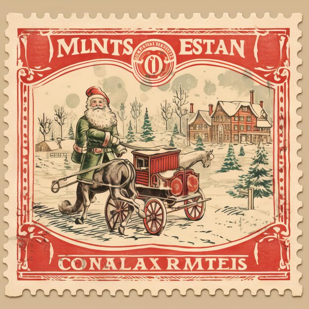 Photo vintage christmas stamp