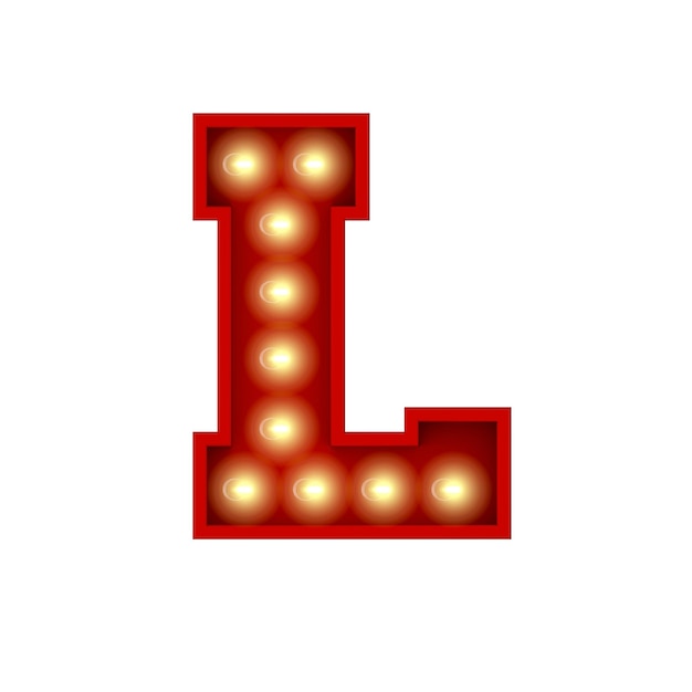 Photo vintage cinema theatre broadway lettering letter l 3d rendering