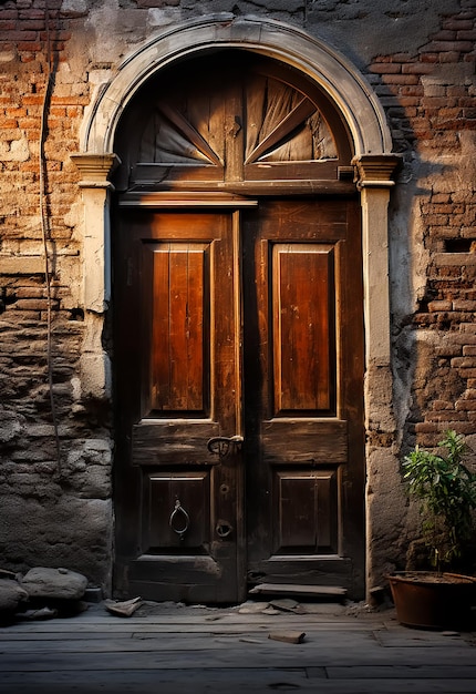 Vintage classic olden Door Huge rustic door gate from ancient time