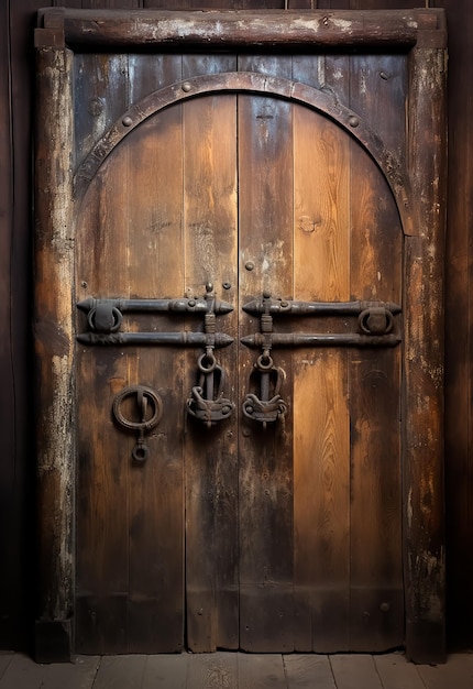 Vintage classic olden Door Huge rustic door gate from ancient time