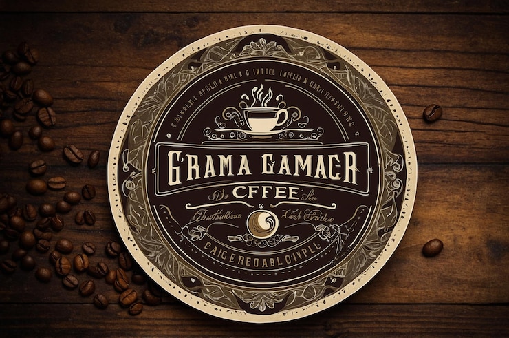 Photo vintage coffee label design