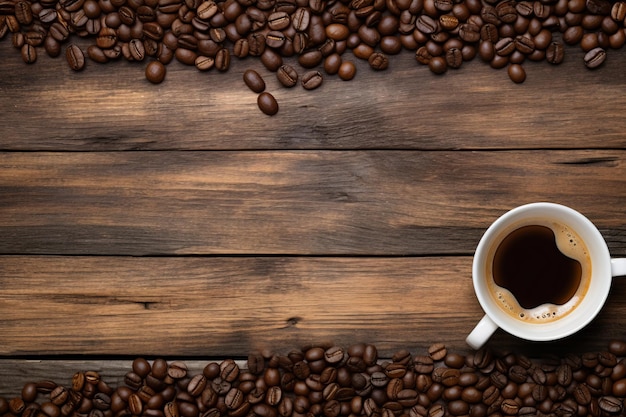 Vintage Coffee Vibes Aromatic Beans and Cozy Cups on an Old Kitchen Table