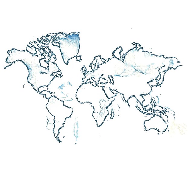 Vintage color world map in cartography style template design