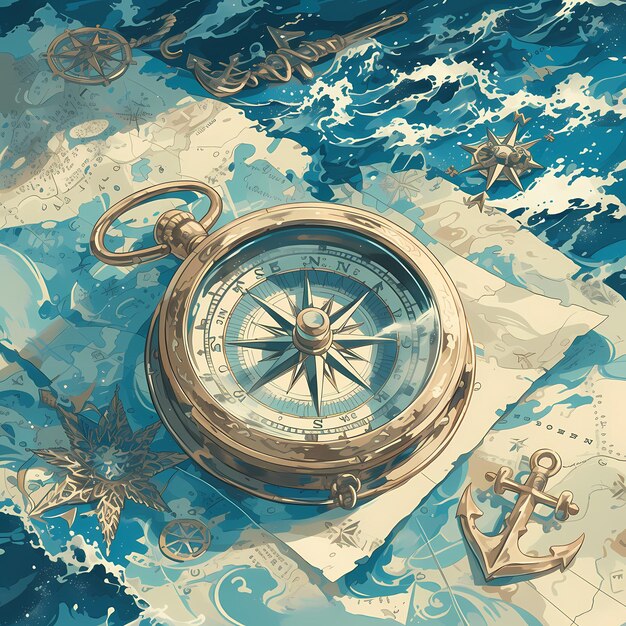 Foto l'esplorazione della compass vintage aspetta