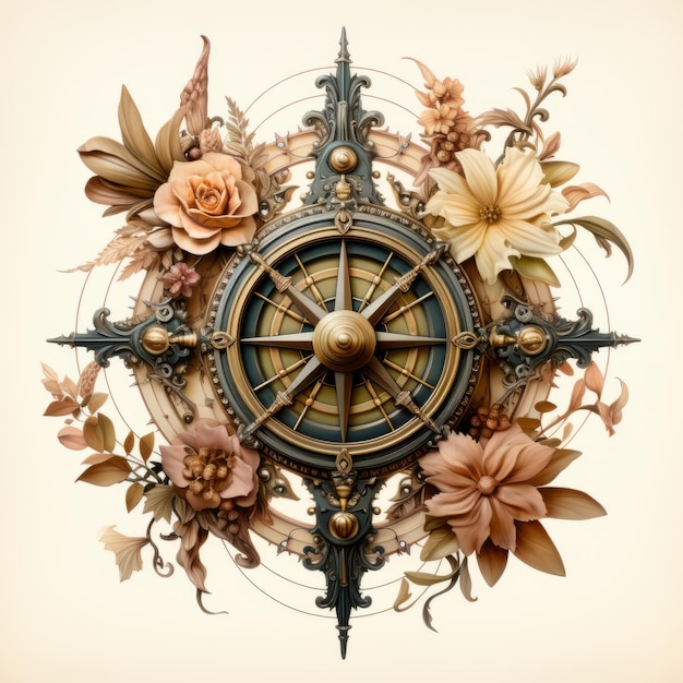 Foto vintage compass rose design elegante e elegante per qualsiasi arredamento