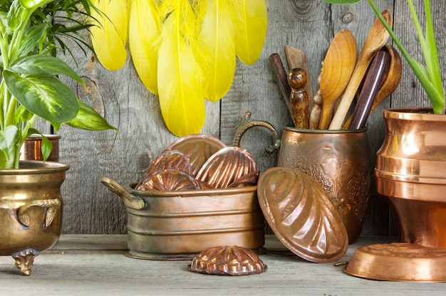 Vintage copper kitchenware