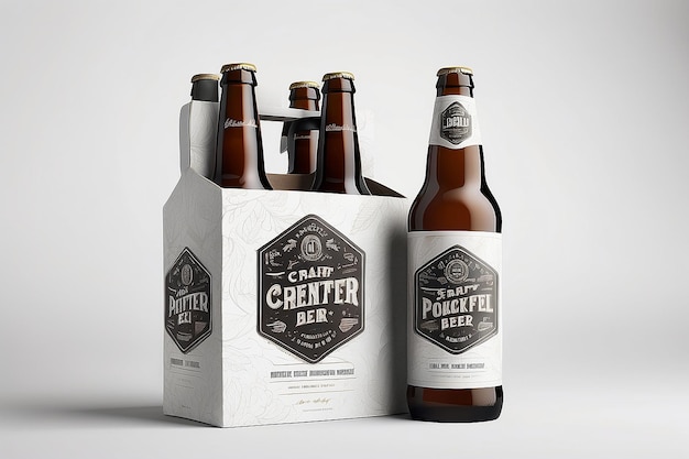 Vintage Craft Beer Packaging Mockup Timeless Taste